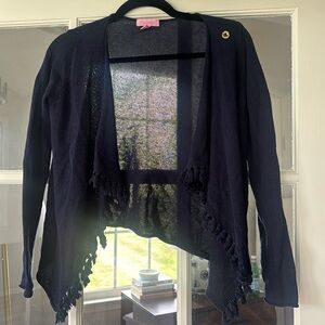 Lilly Pulitzer girls XL 12-14 fringed cardigan